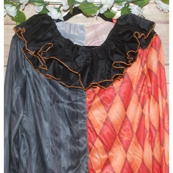 Underwraps Evil Scary Clown Teen One Size Halloween Costume Skull Print - Picture 3 of 15